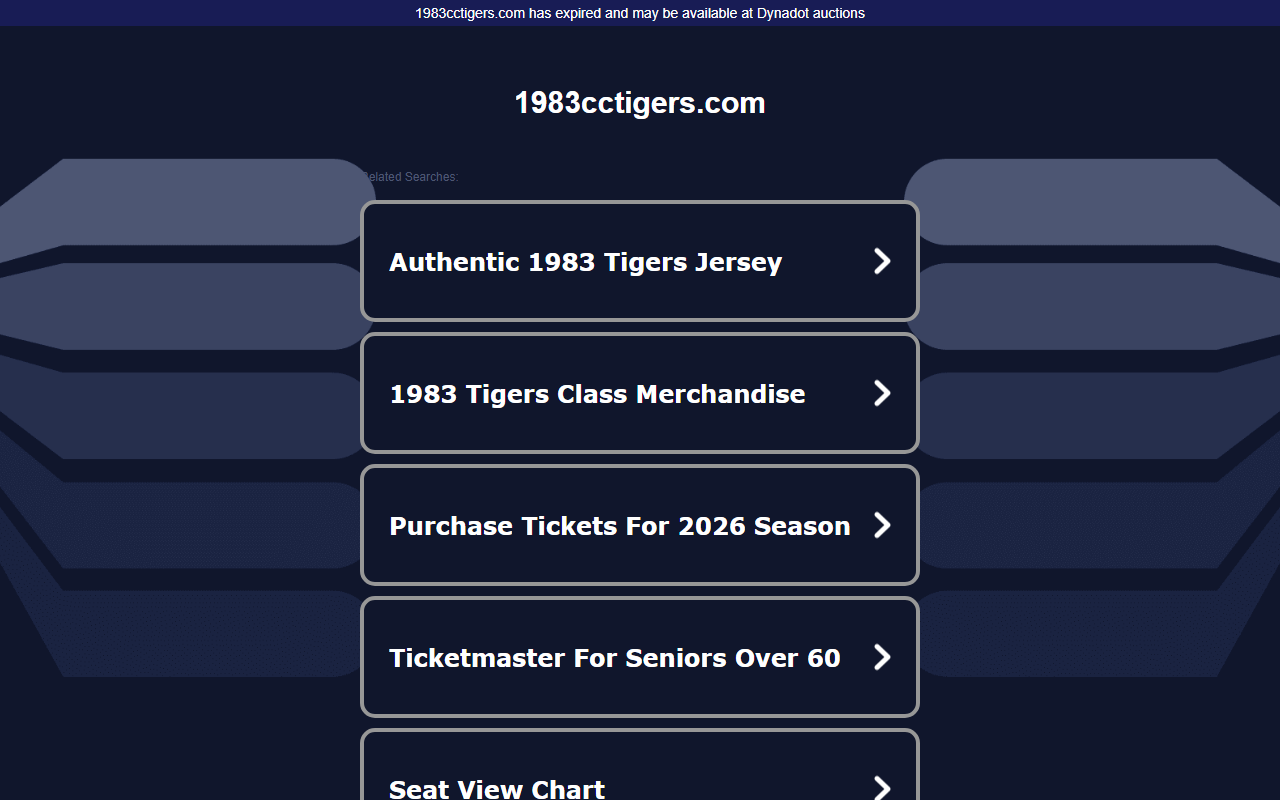 1983cctigers.com screenshot
