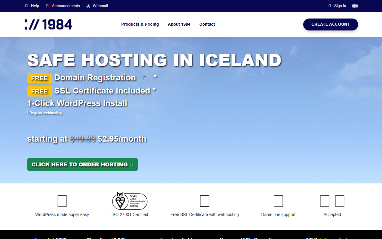 1984hosting.com screenshot