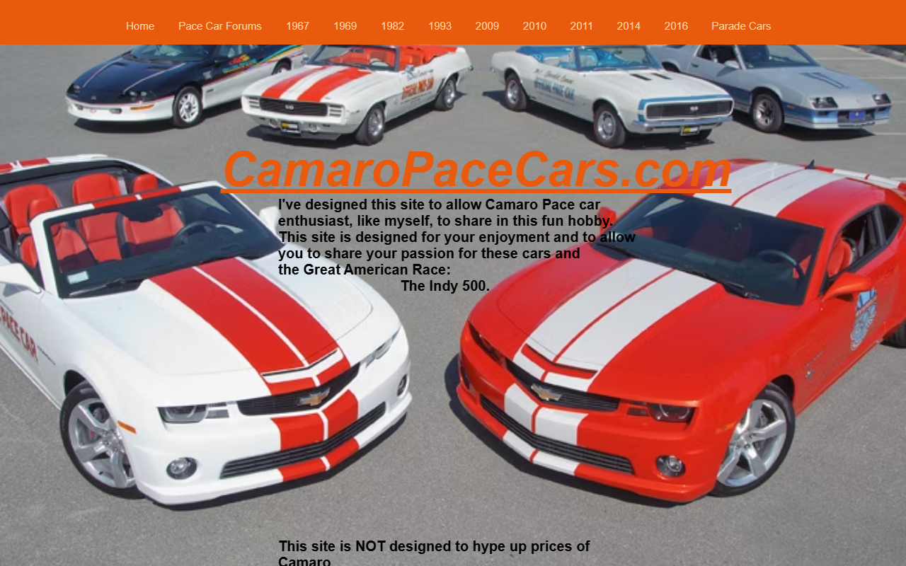 2012camaropace.com screenshot
