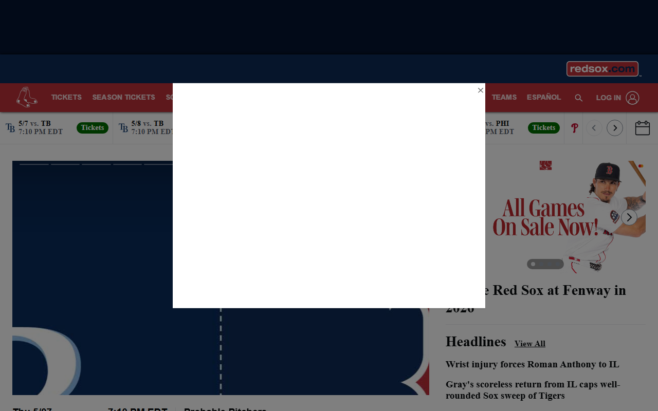2012fenway.com screenshot