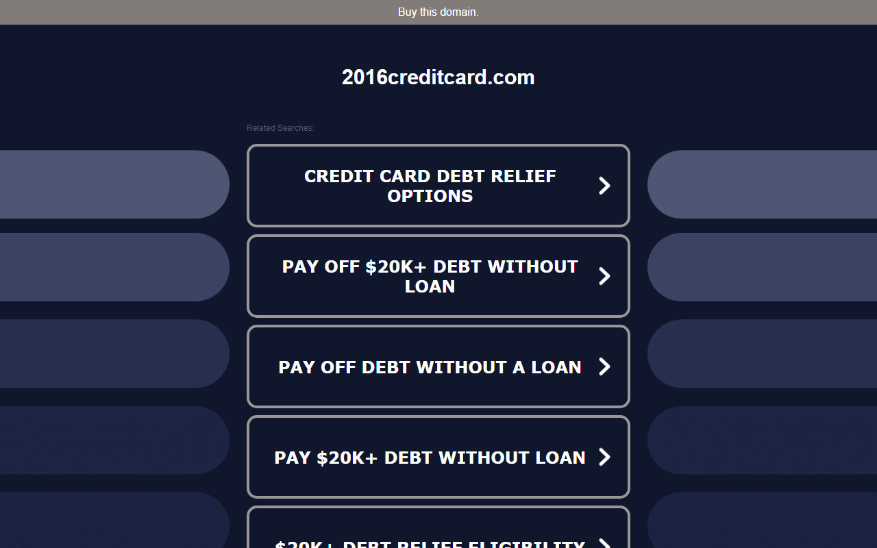 2016creditcard.com screenshot