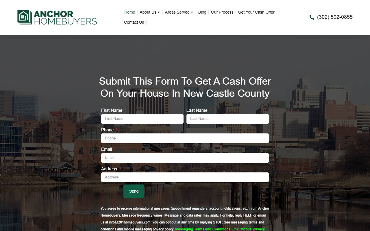 201homebuyers.com screenshot