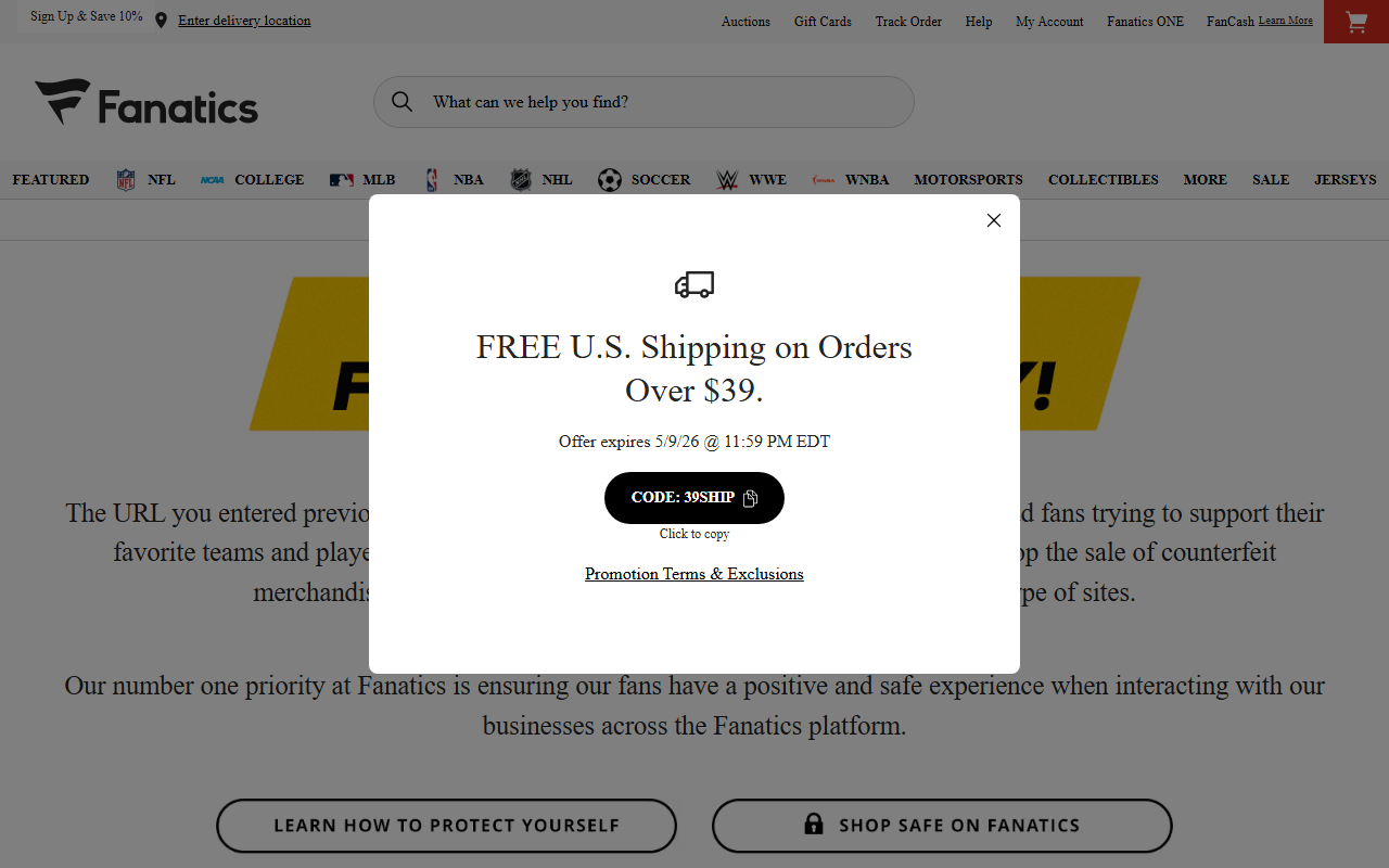 2022fanatics.com screenshot