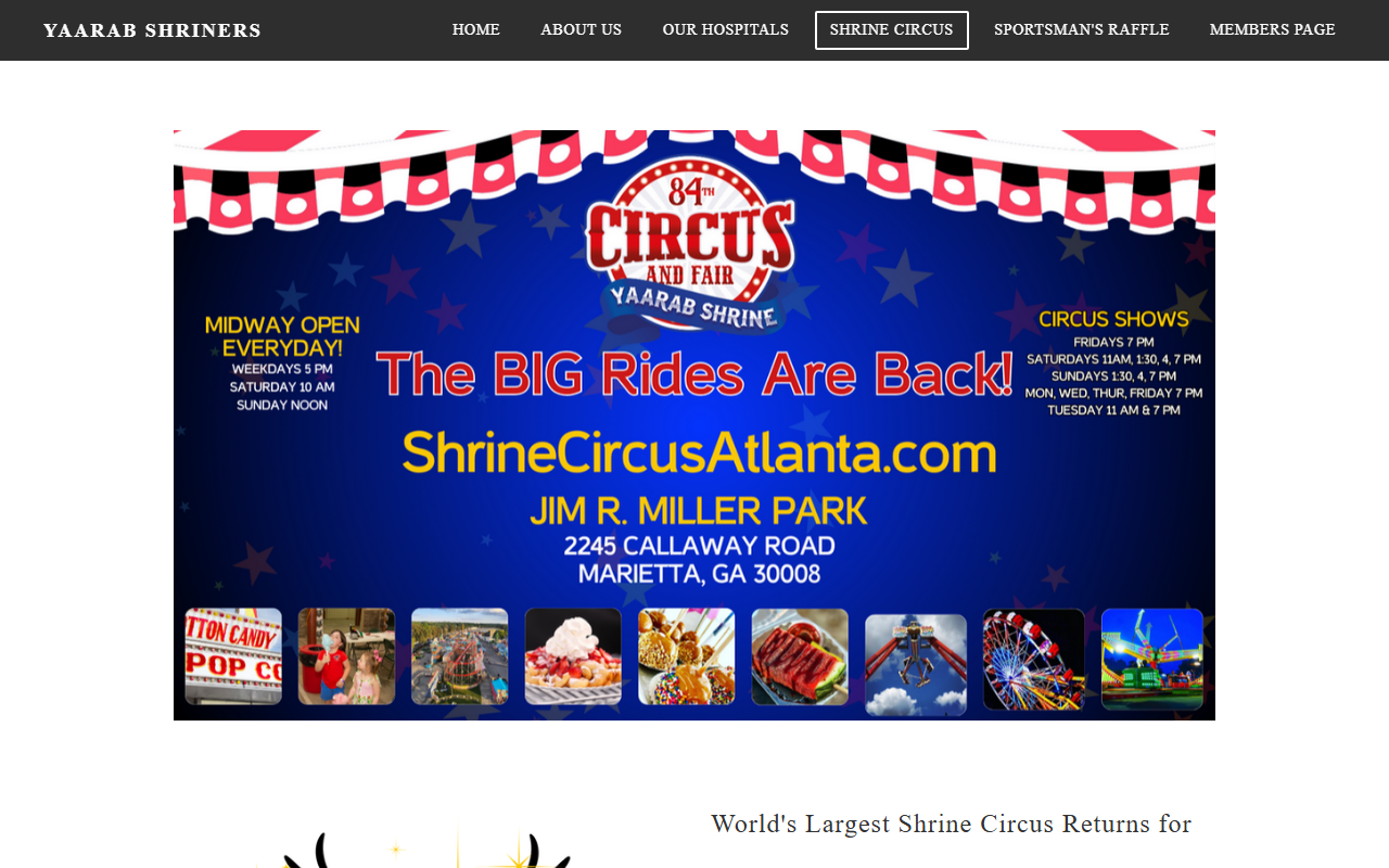 2023shrinecircus.com screenshot