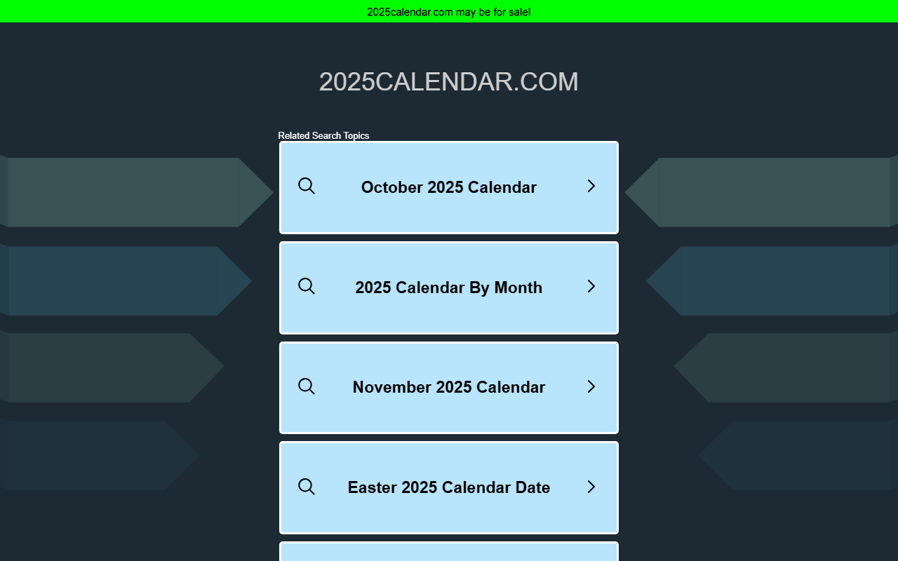 2025calendar.com screenshot
