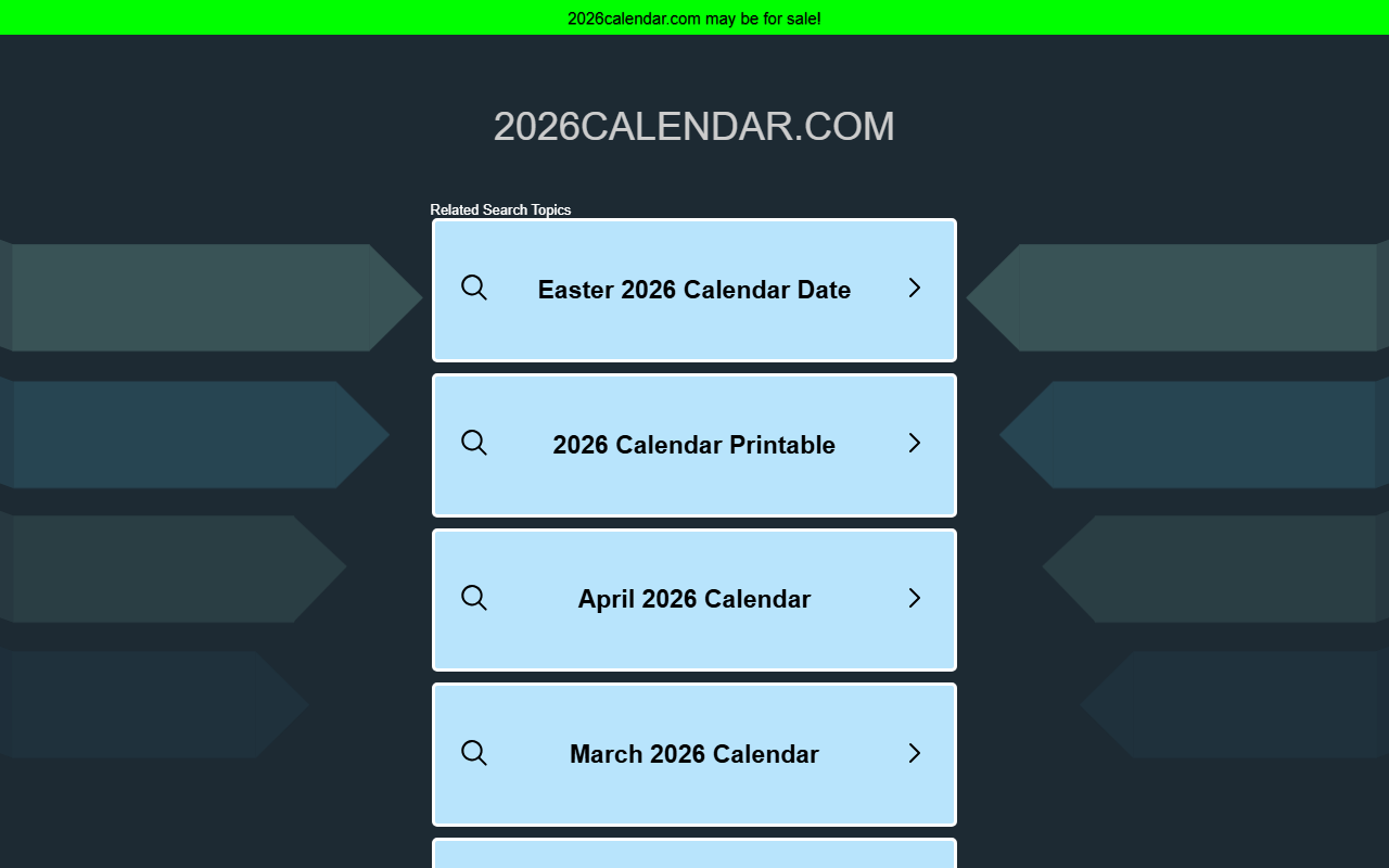 2026calendar.com screenshot