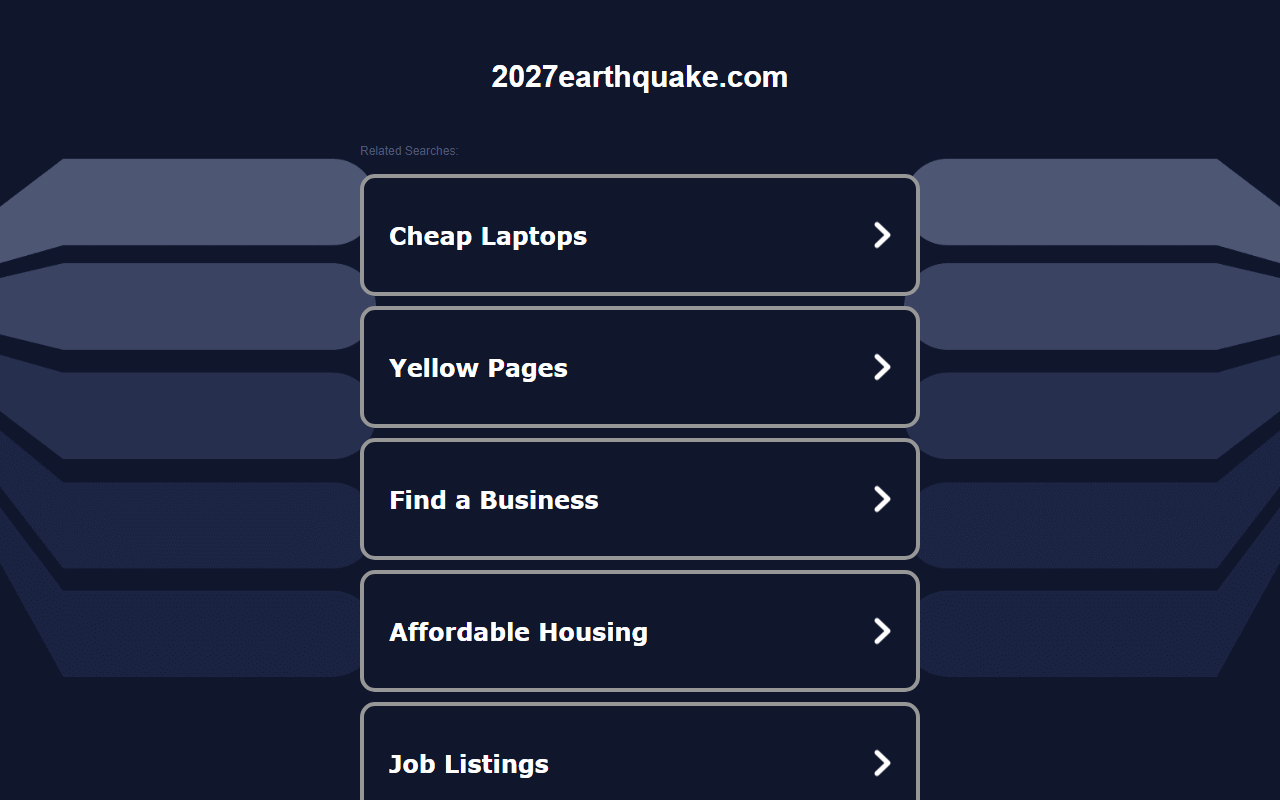 2027earthquake.com screenshot