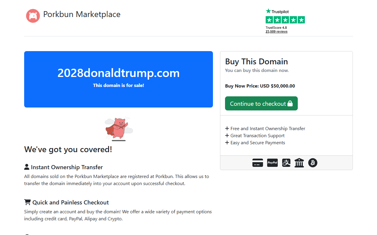 2028donaldtrump.com screenshot