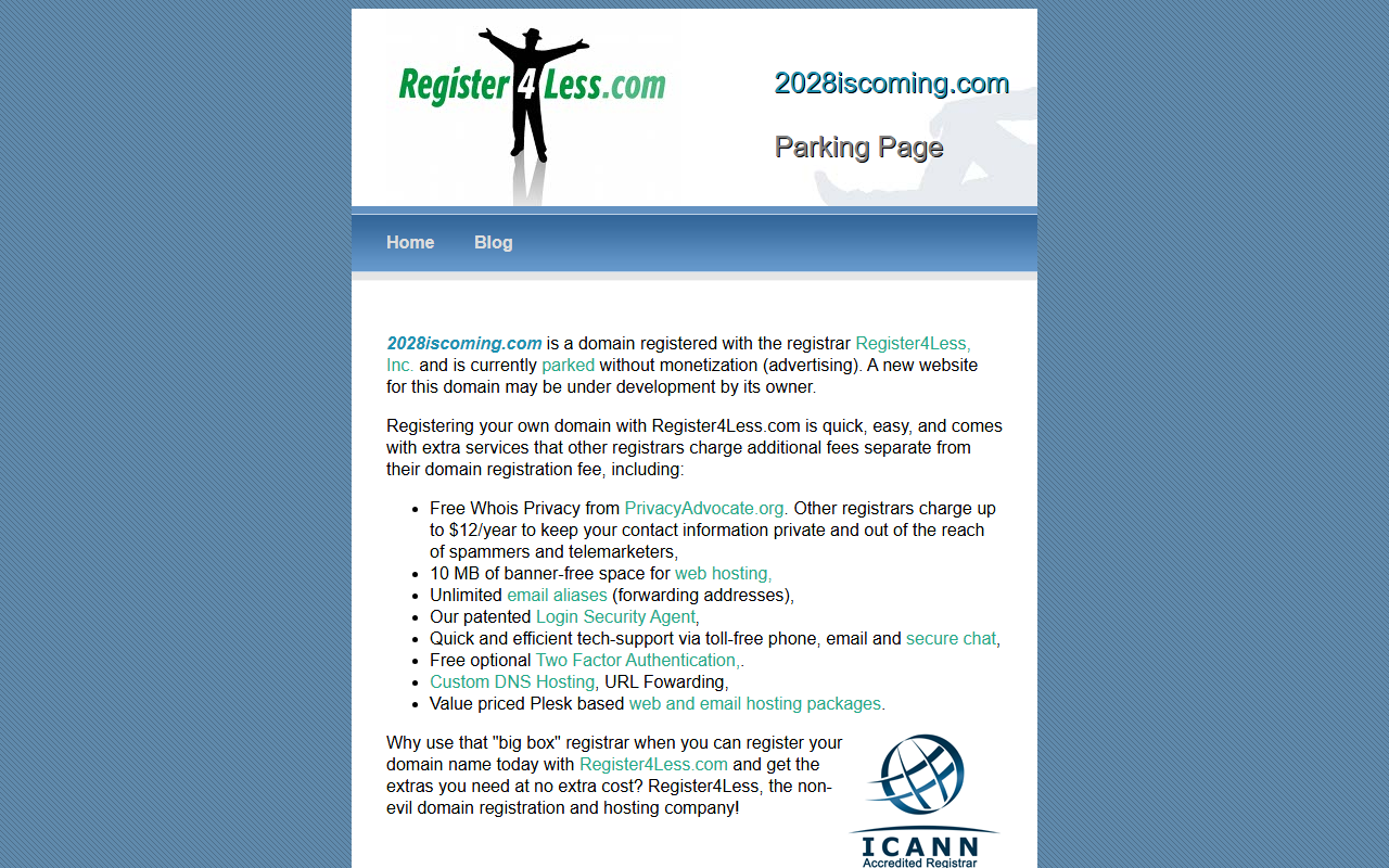 2028iscoming.com screenshot
