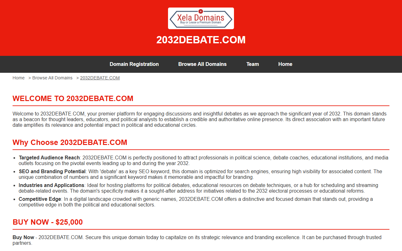 2032debate.com screenshot