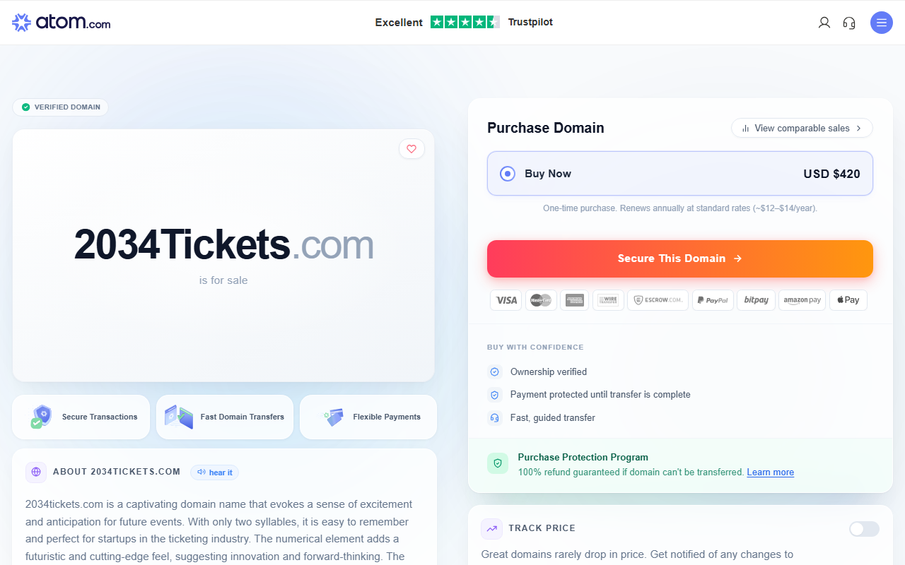 2034tickets.com screenshot