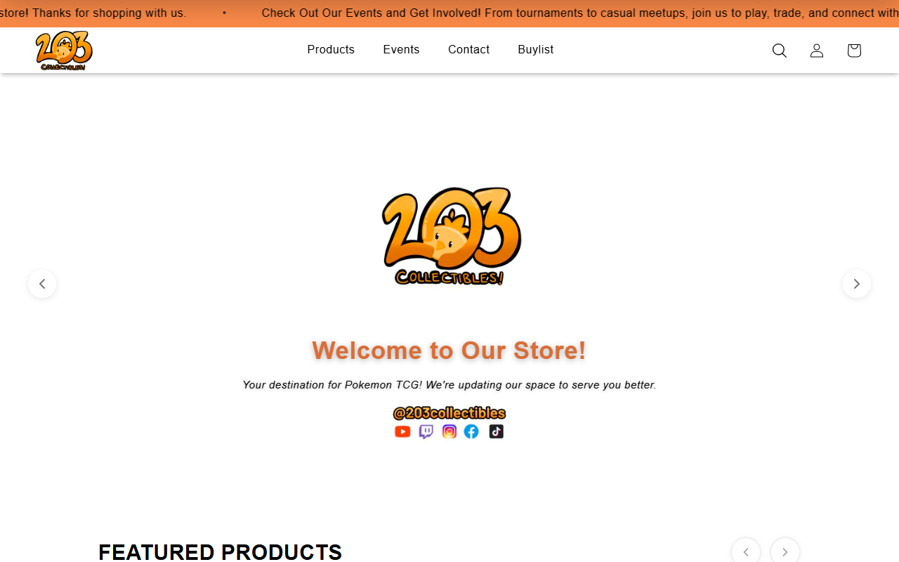 203collectibles.com screenshot
