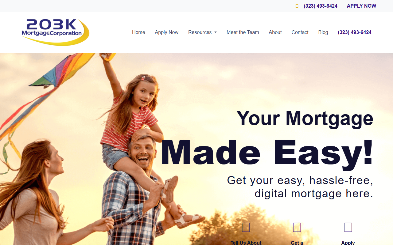 203kmortgagecorp.com screenshot