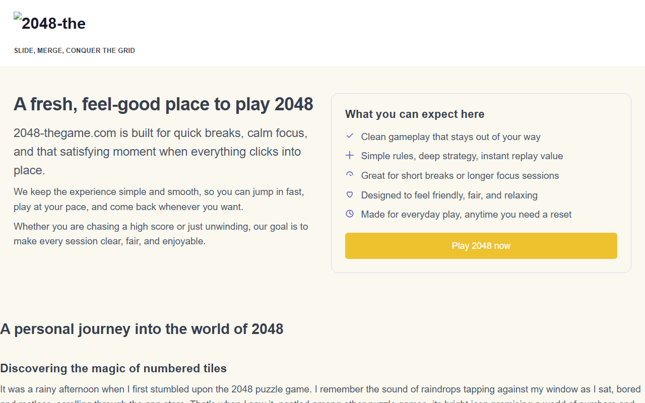2048-thegame.com screenshot