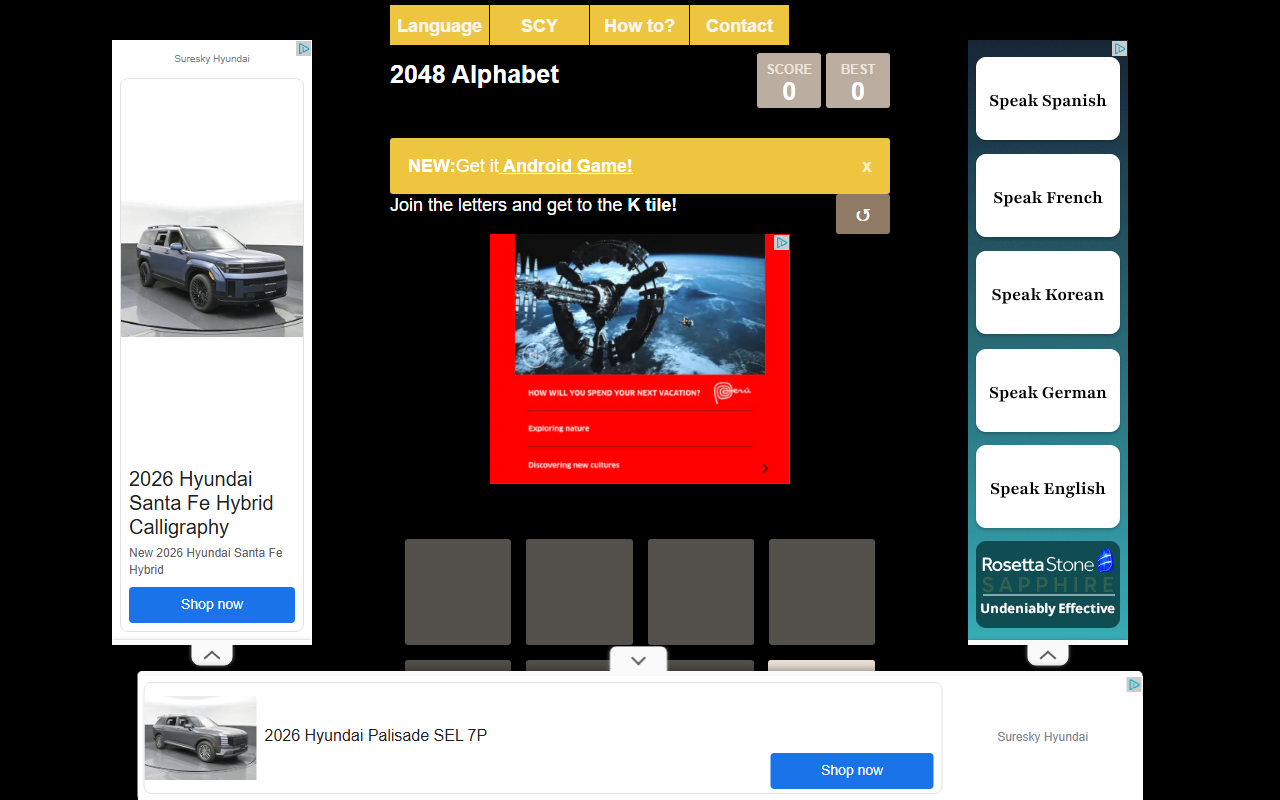 2048alphabet.com screenshot