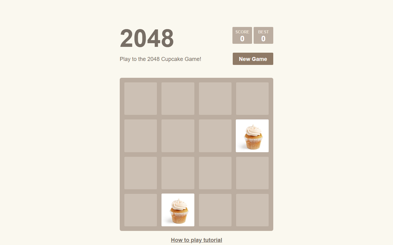 2048cupcakegame.com screenshot