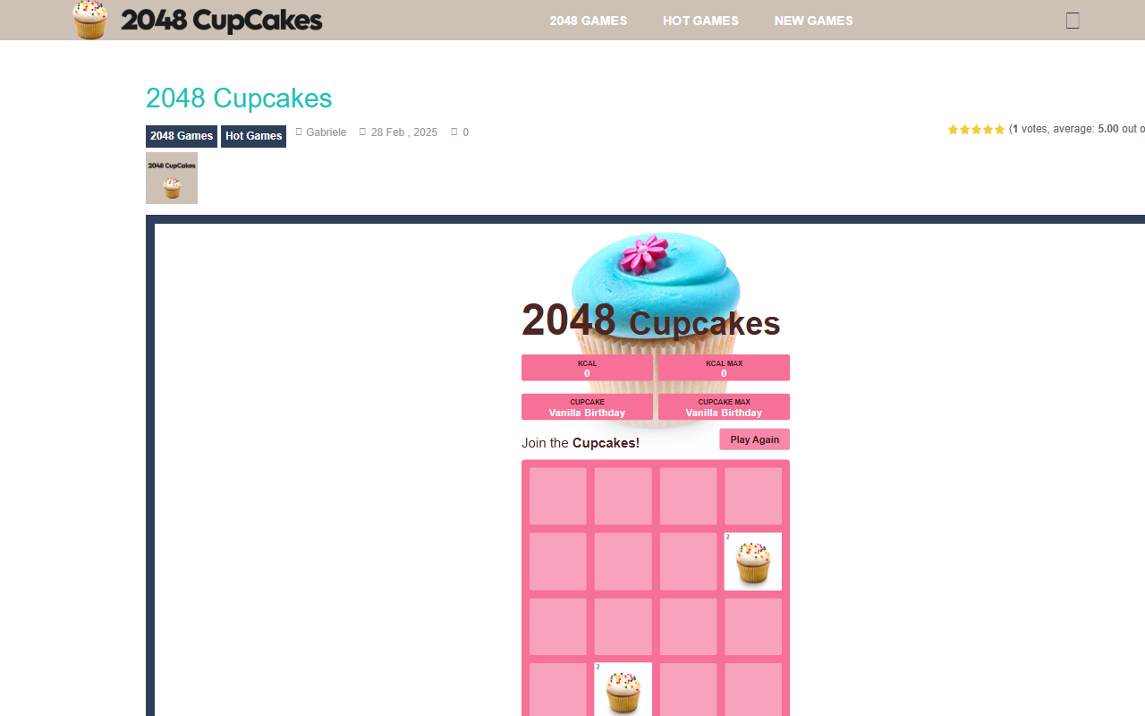 2048cupcakesgame.com screenshot