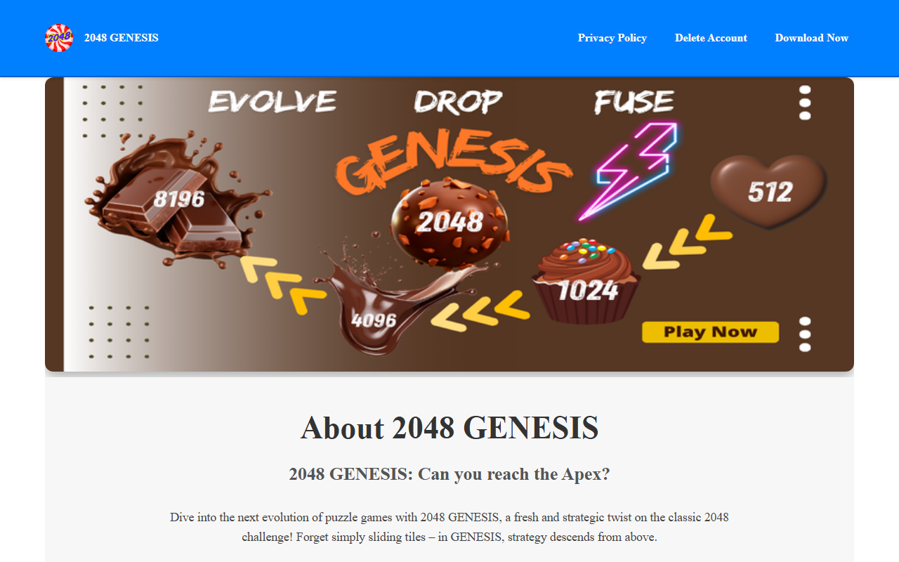 2048genesis.com screenshot
