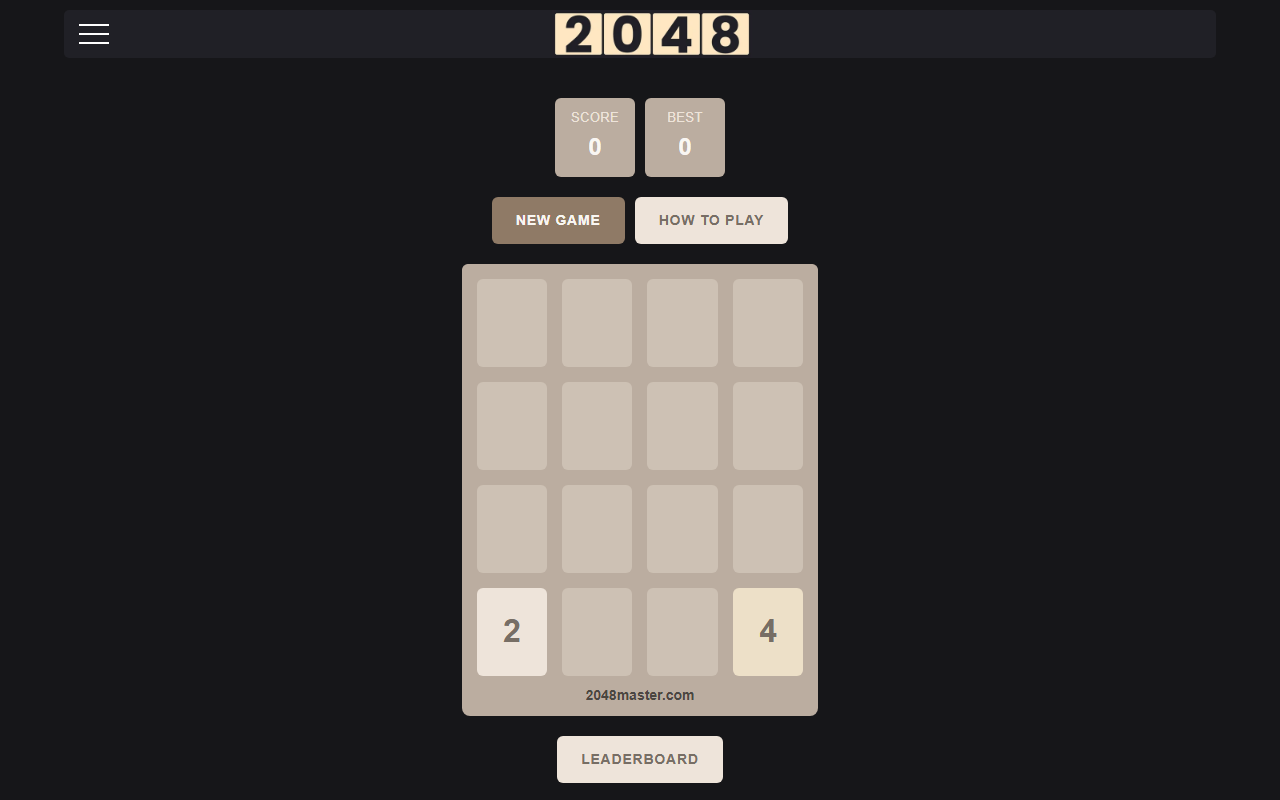 2048master.com screenshot