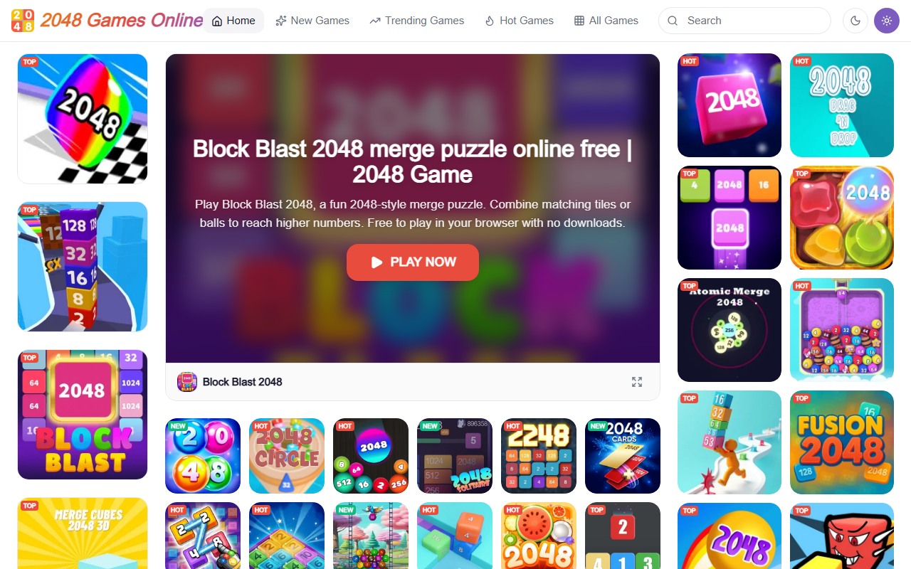 2048online.com screenshot