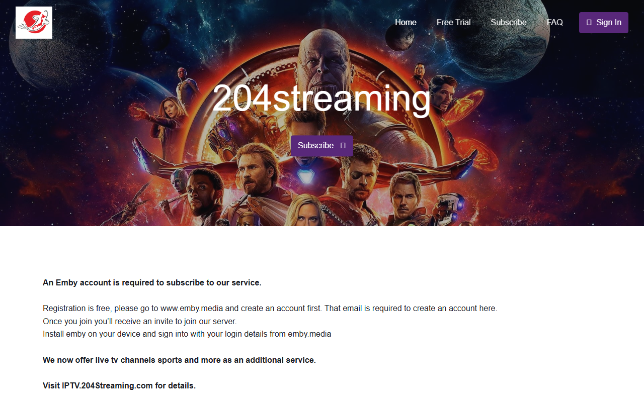 204streaming.com screenshot