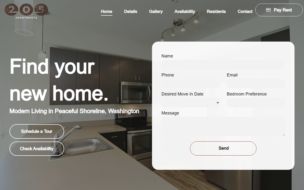 205apartments.com screenshot