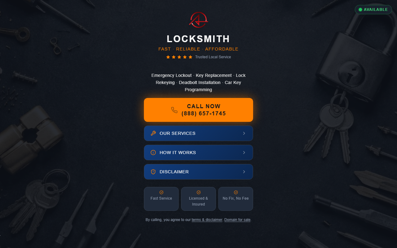 205locksmith.com screenshot