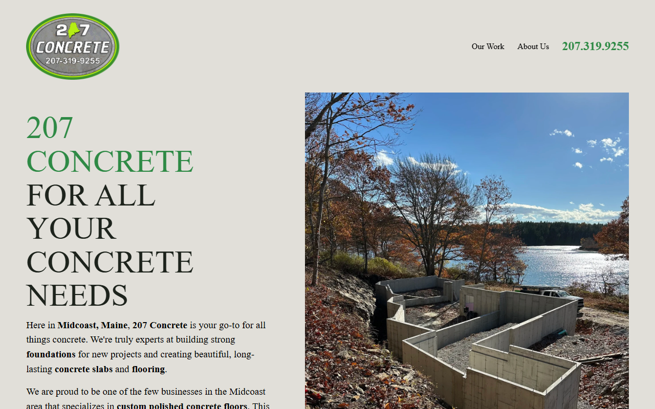 207-concrete.com screenshot