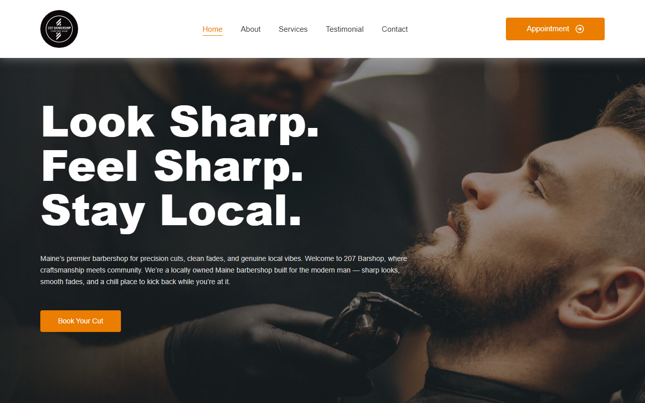 207barbershop.com screenshot