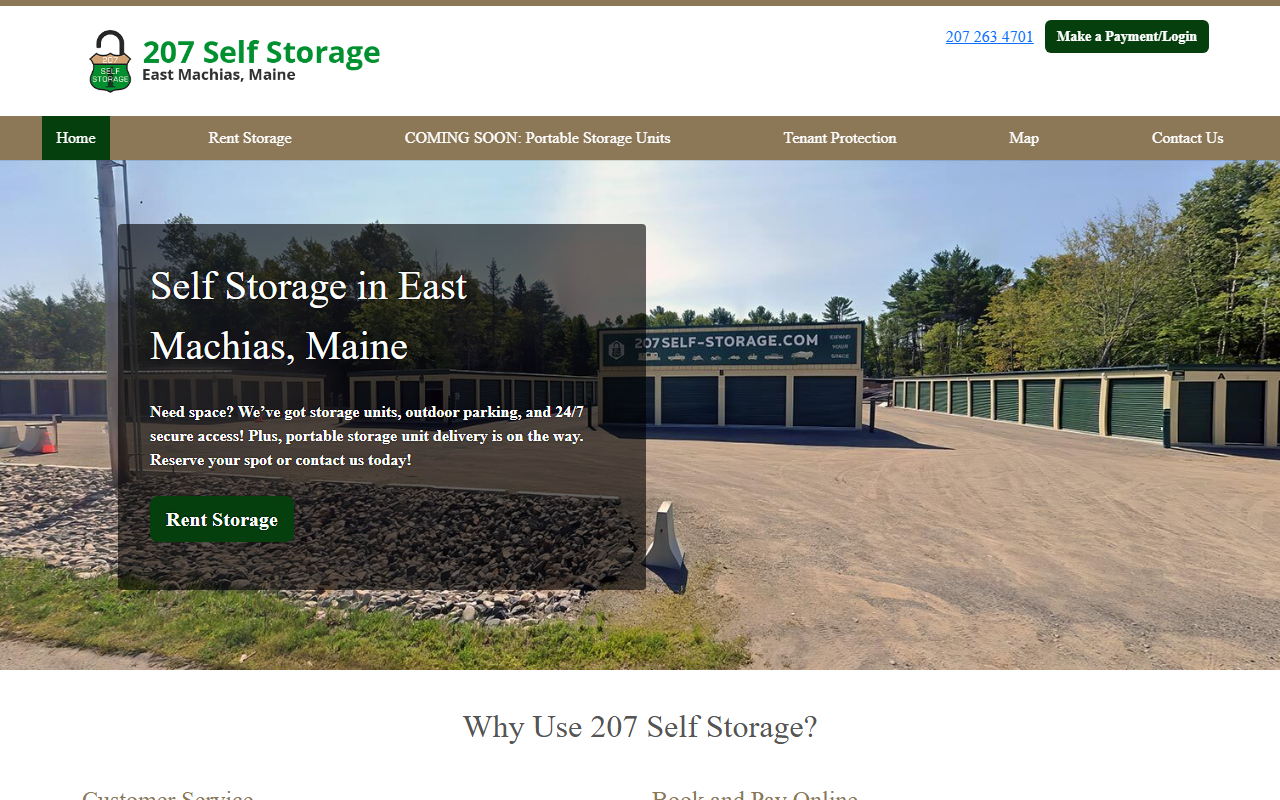 207self-storage.com screenshot