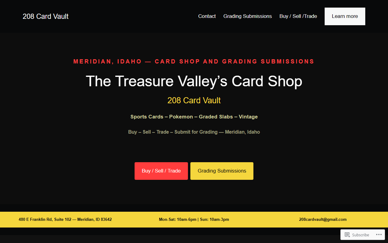 208cardvault.com screenshot