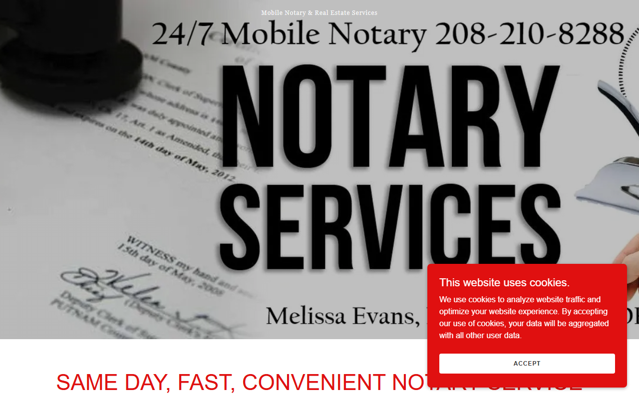 208mobilenotary.com screenshot