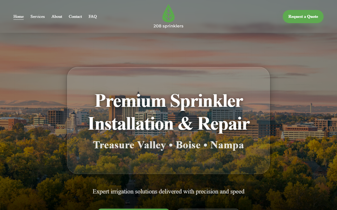 208sprinklers.com screenshot
