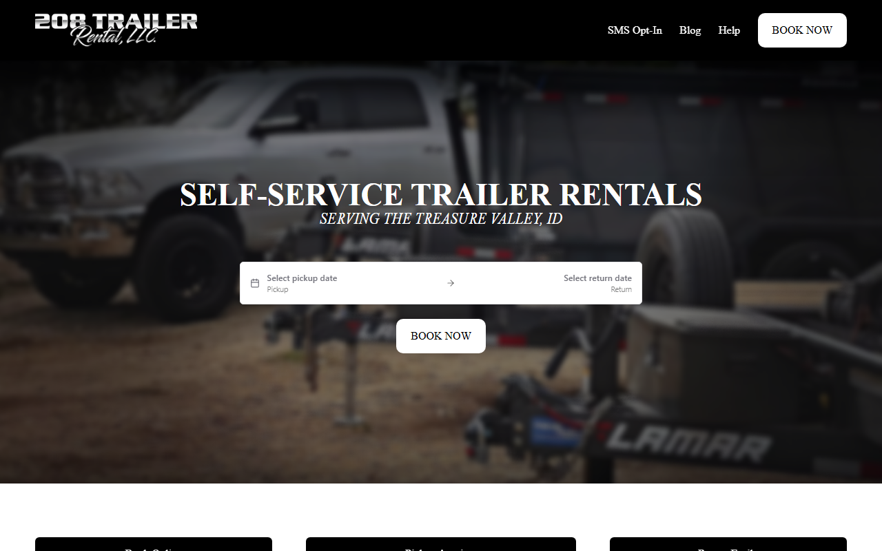 208trailerrental.com screenshot