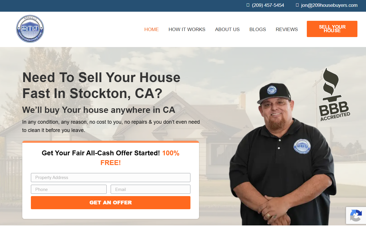 209housebuyer.com screenshot