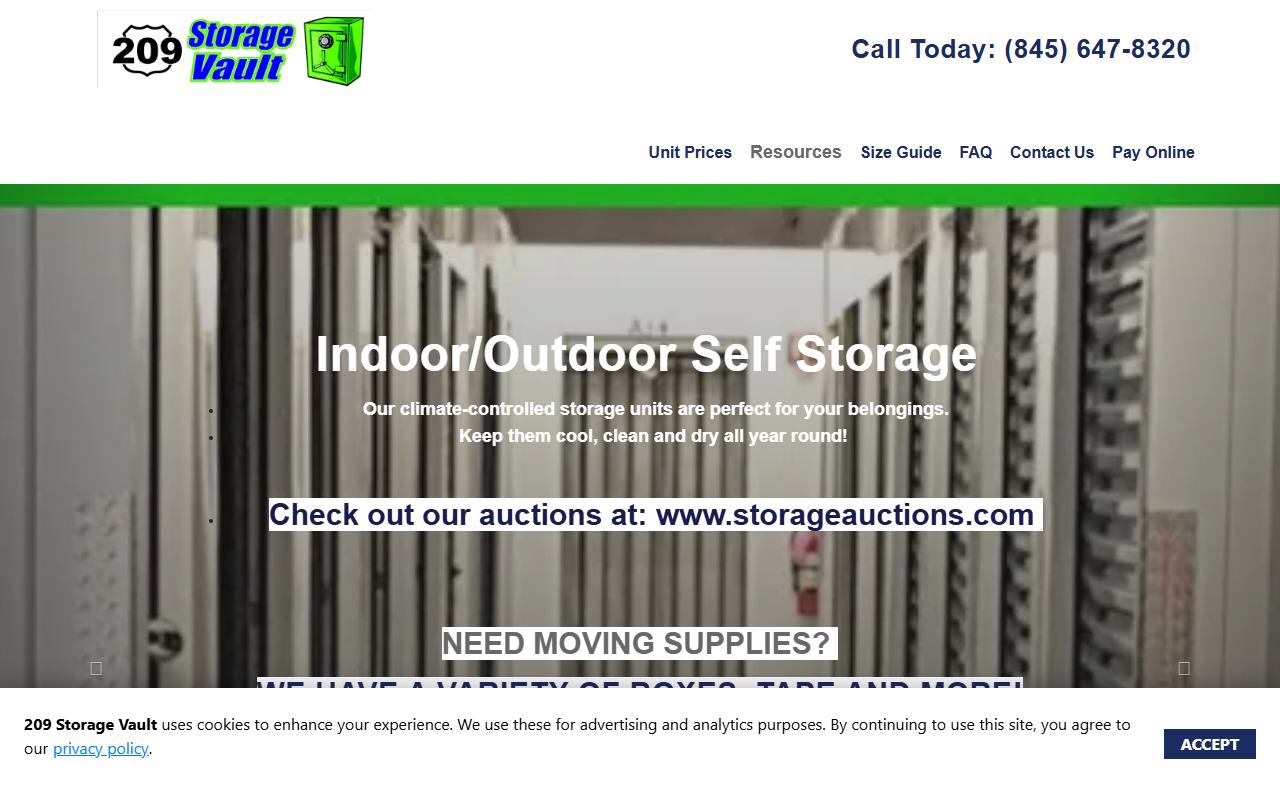 209storagevault.com screenshot