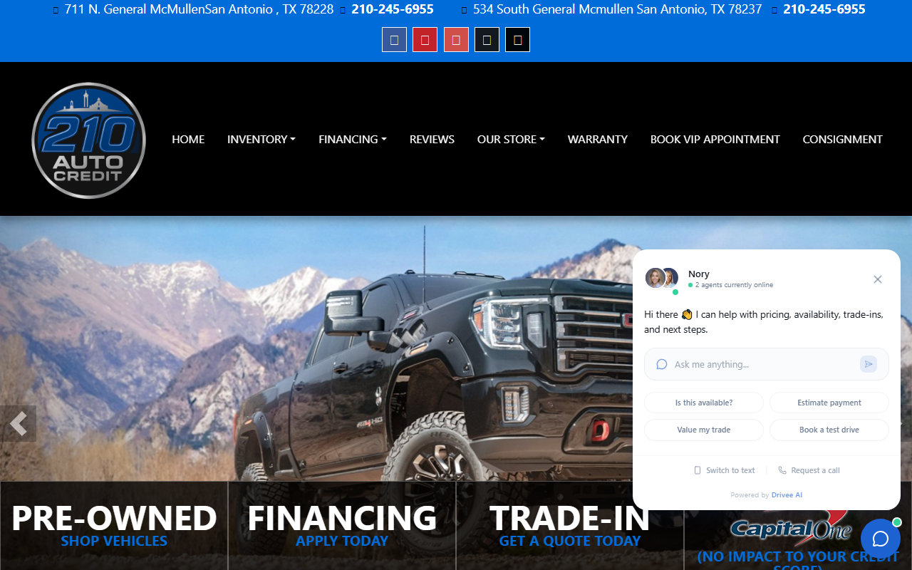 210autocredit.com screenshot