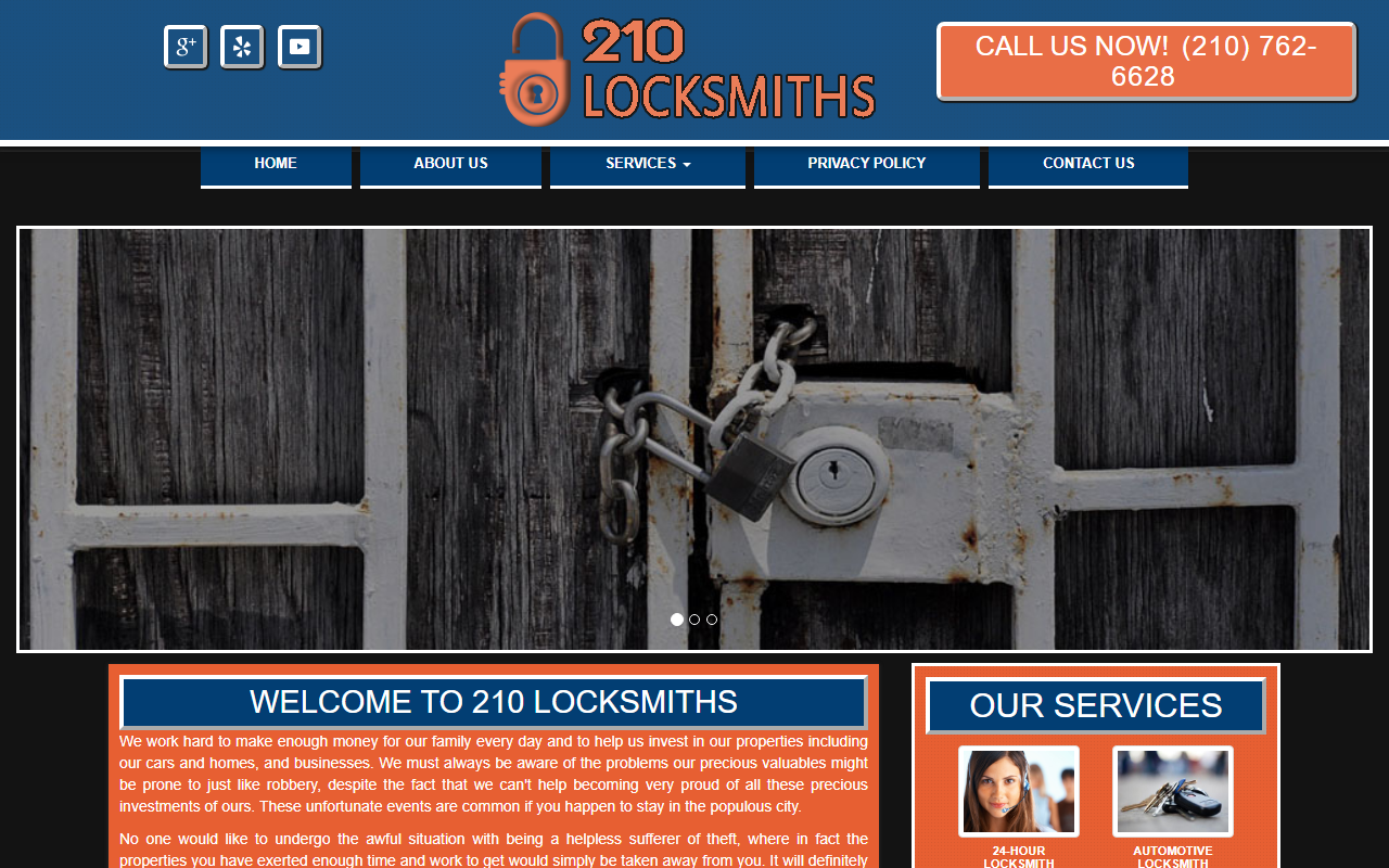 210locksmiths.com screenshot