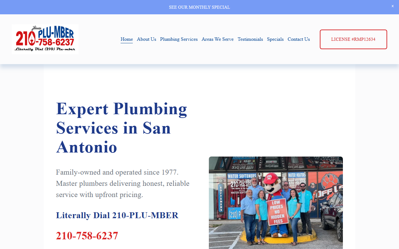 210plumber.com screenshot