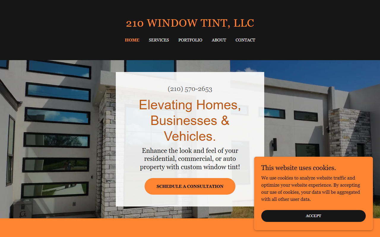 210windowtint.com screenshot