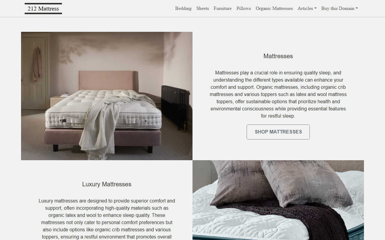 212mattress.com screenshot