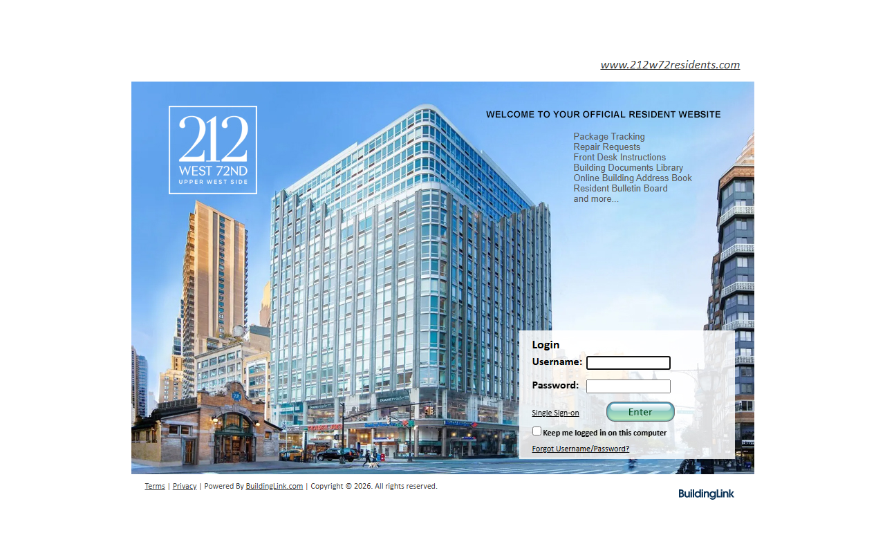 212w72residents.com screenshot