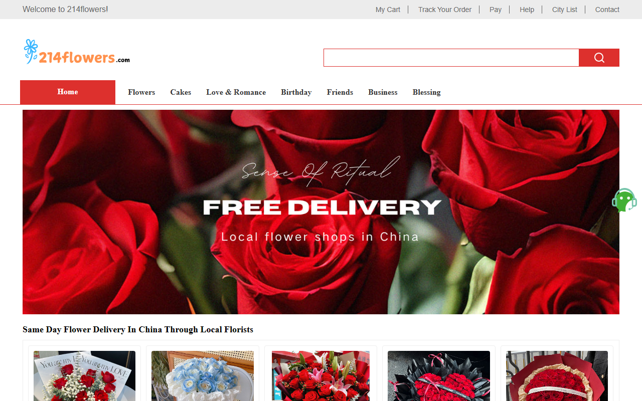 214flowers.com screenshot