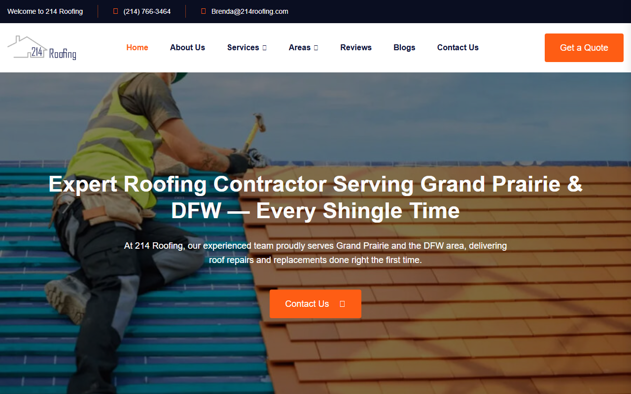 214roofing.com screenshot