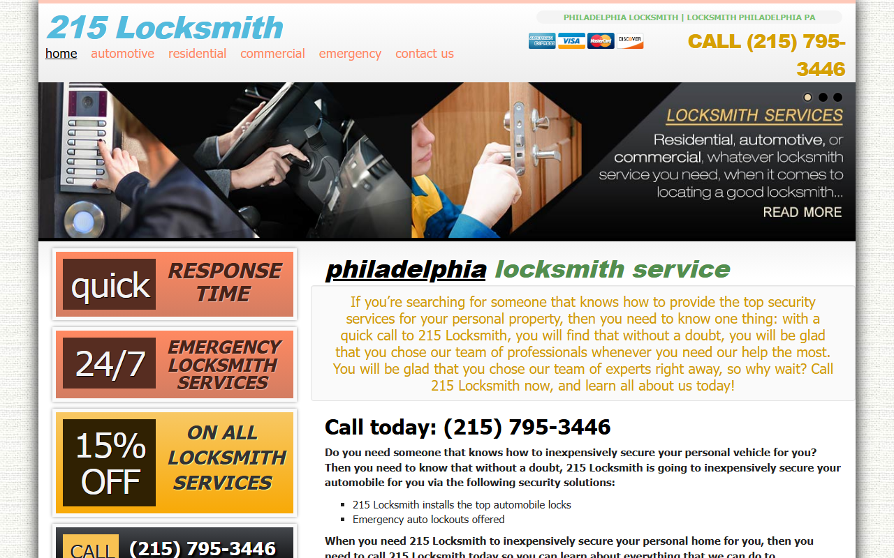 215locksmith.com screenshot