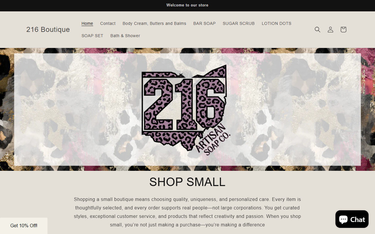 216boutique.com screenshot