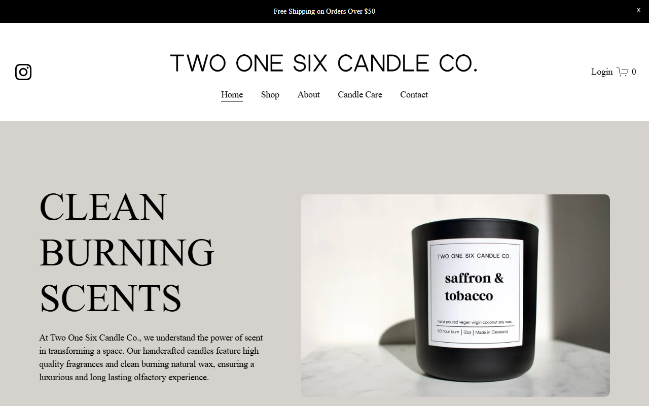 216candleco.com screenshot