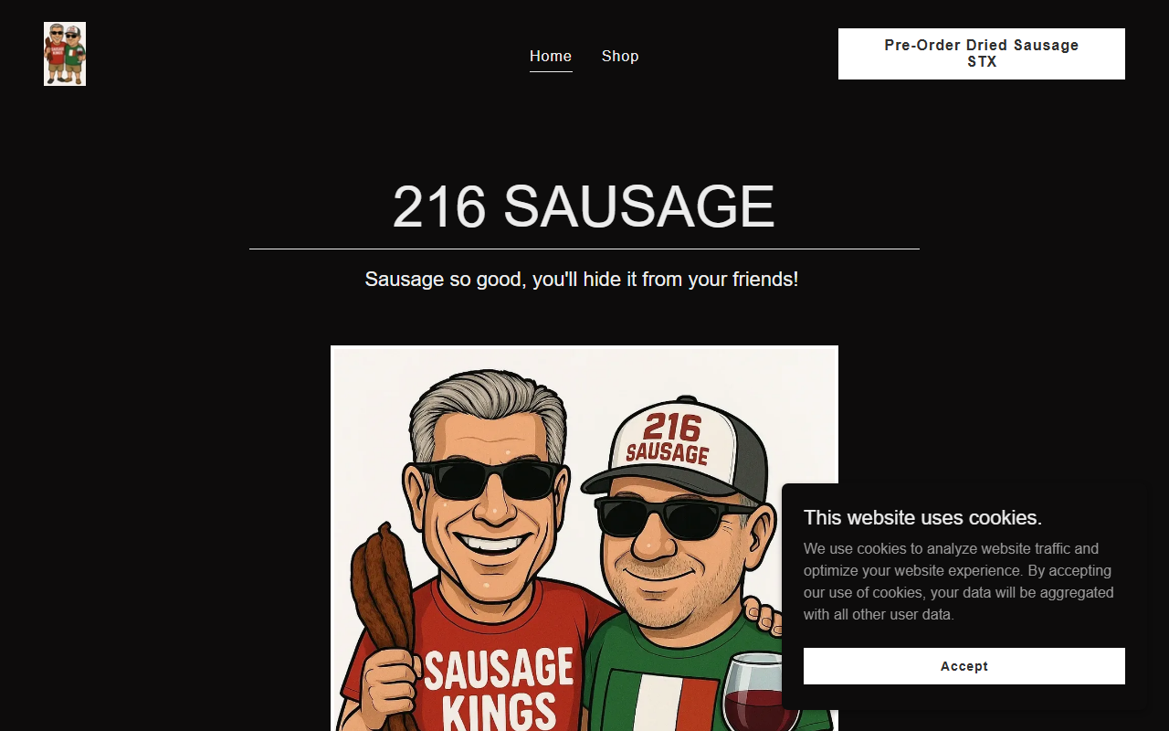 216sausage.com screenshot