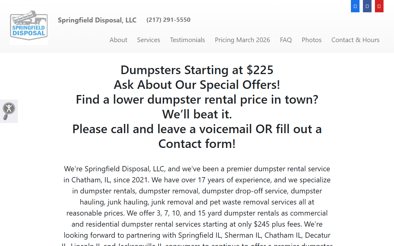 217dumpster.com screenshot