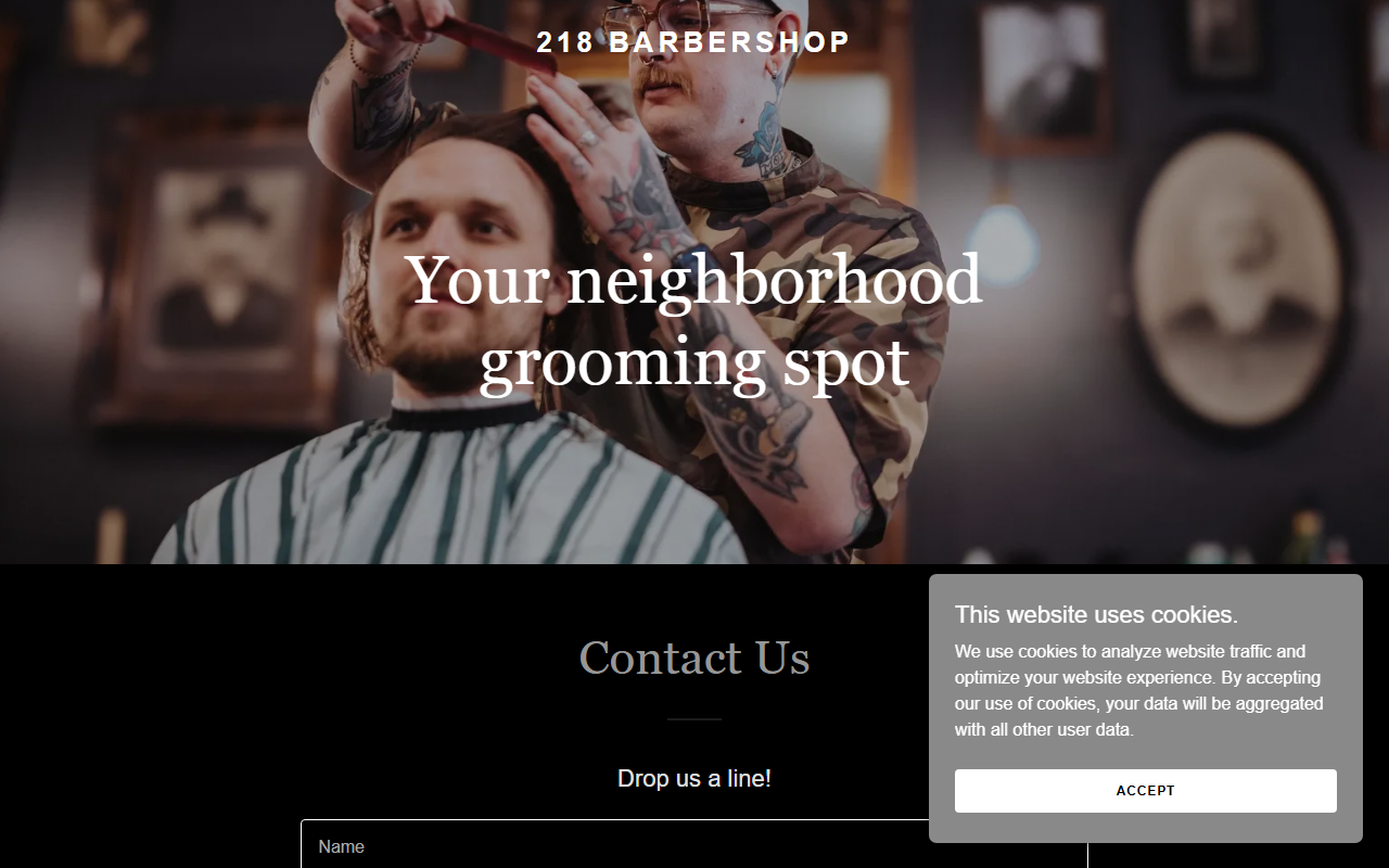 218barbershop.com screenshot